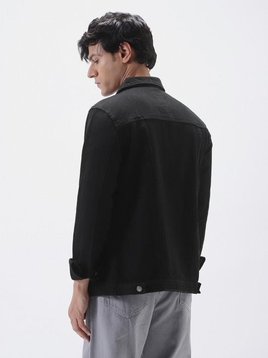 Men’s Solid Washed Denim Jacket – Full Sleeve Regular Fit Casual Jacket by DENIMS Pakistan