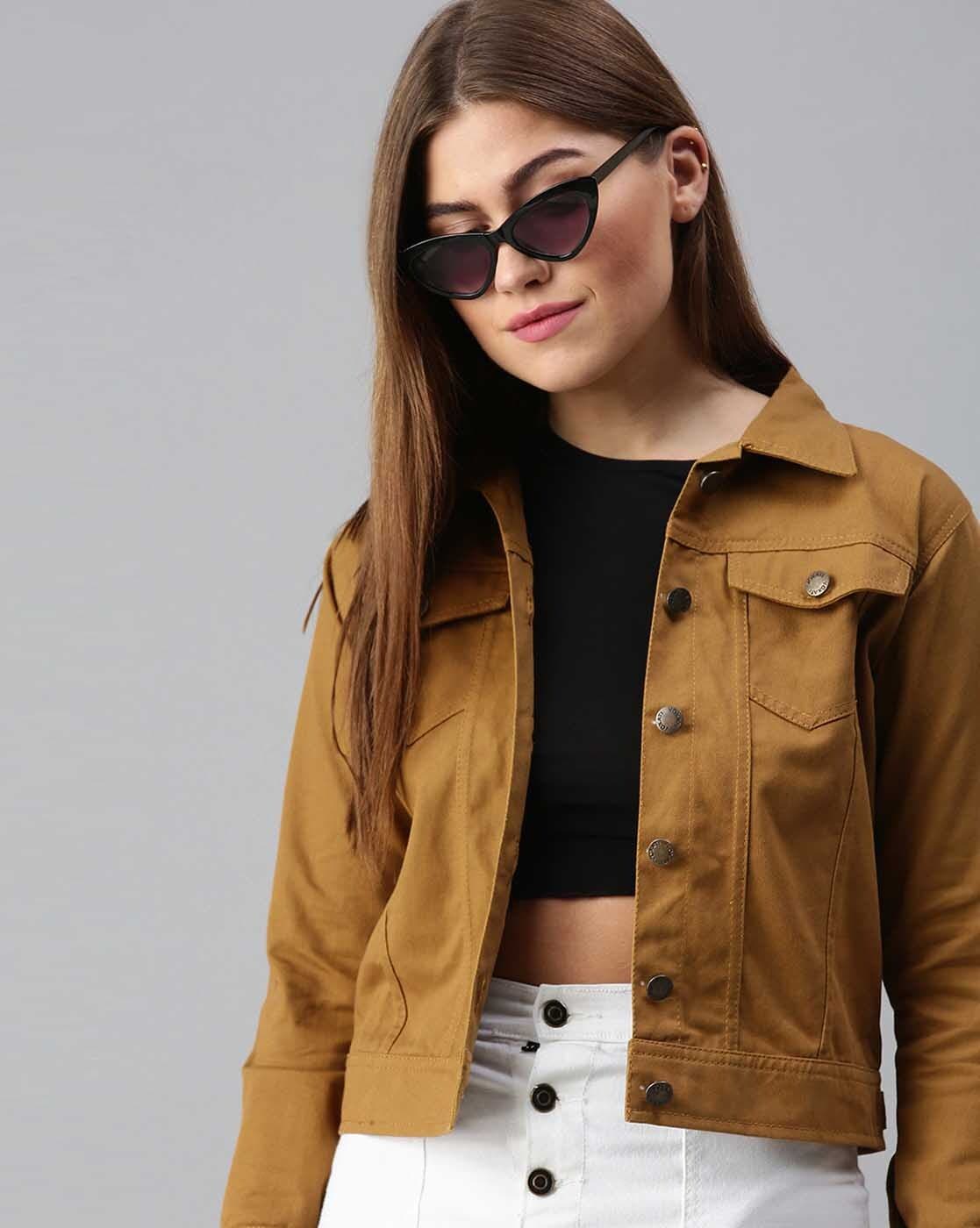 Women’s Khaki Denim Jacket – Timeless Style Meets Versatility