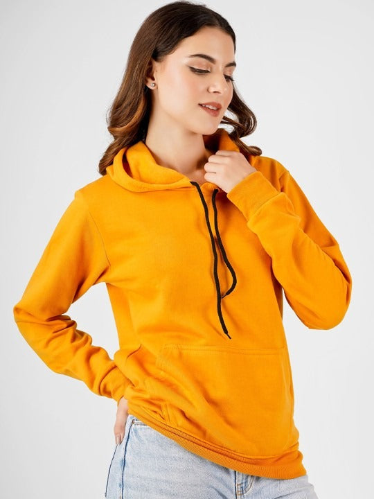 Women Hooded Cotton Yellow Hoodie – Casual Pullover for Pakistan | DENIMS
