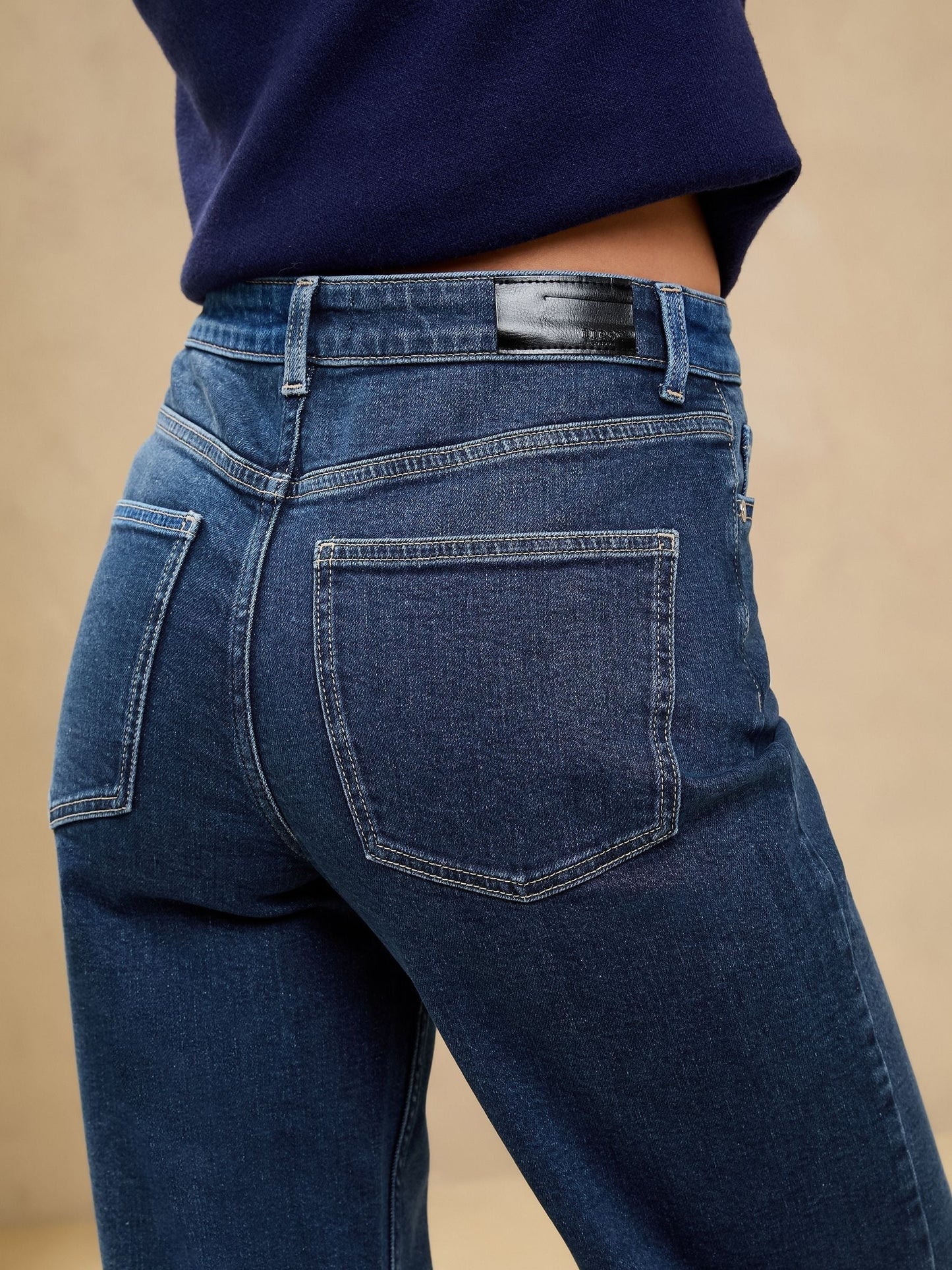 Women Lipsy Dark Blue Mid Rise Wide Leg Jeans – Trendy Denim for Pakistani Fashion