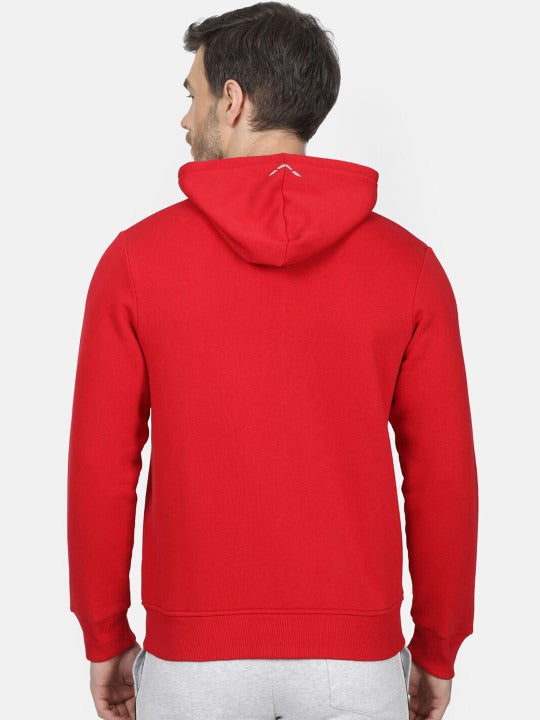 Men Red Solid Hooded Sweatshirt Online in Pakistan | Stylish Winter Hoodie for Men