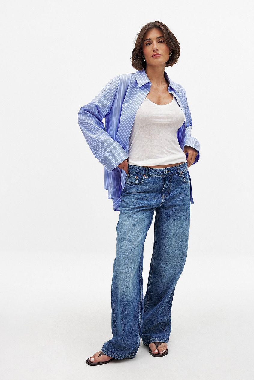 Women Mid Waist Loose Straight Denim – Comfortable Mid-Rise Straight-Leg Jeans for Everyday Pakistani Style | DENIMS