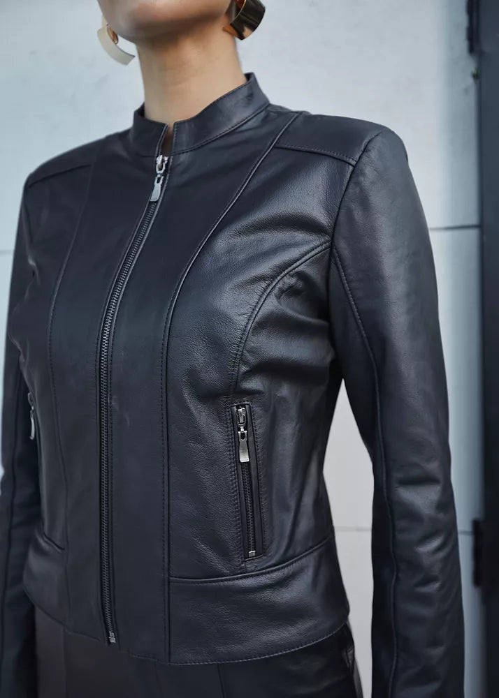 Women's Black Genuine Sheep Leather Jacket