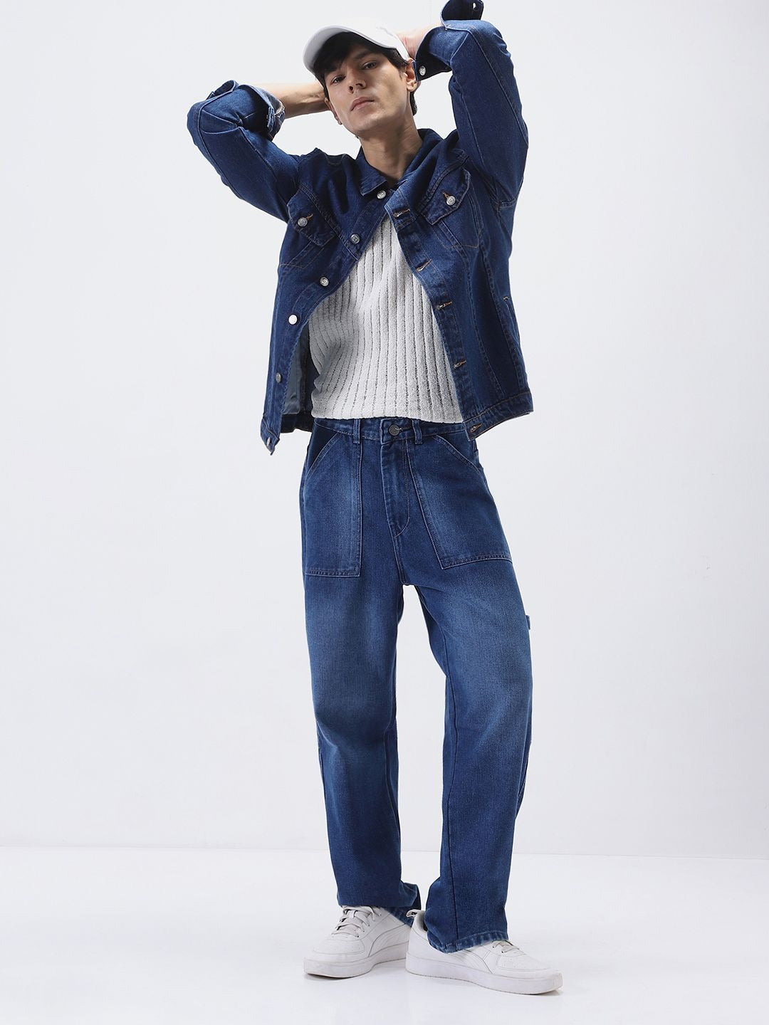 Men’s Regular Fit Sleeveless Washed Denim Jacket by DENIMS – Stylish Vest for Casual Wear in Pakistan