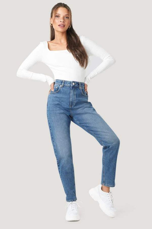 Womens Slim Fit Mid-Rise Clean Look Stretchable Jeans