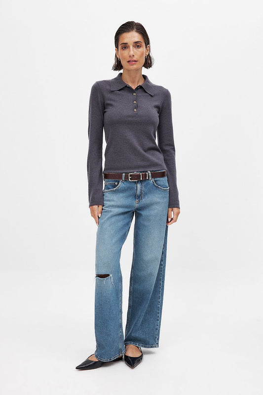 Women Wide Leg Mid Waist Jeans – Trendy Mid-Rise Wide Leg Denim for Pakistani Women | DENIMS