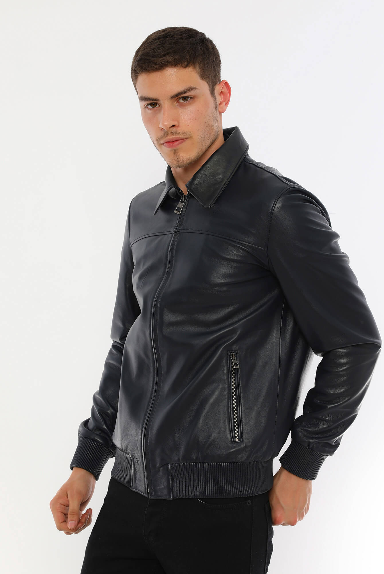 Daniel Black Leather Jacket For Men
