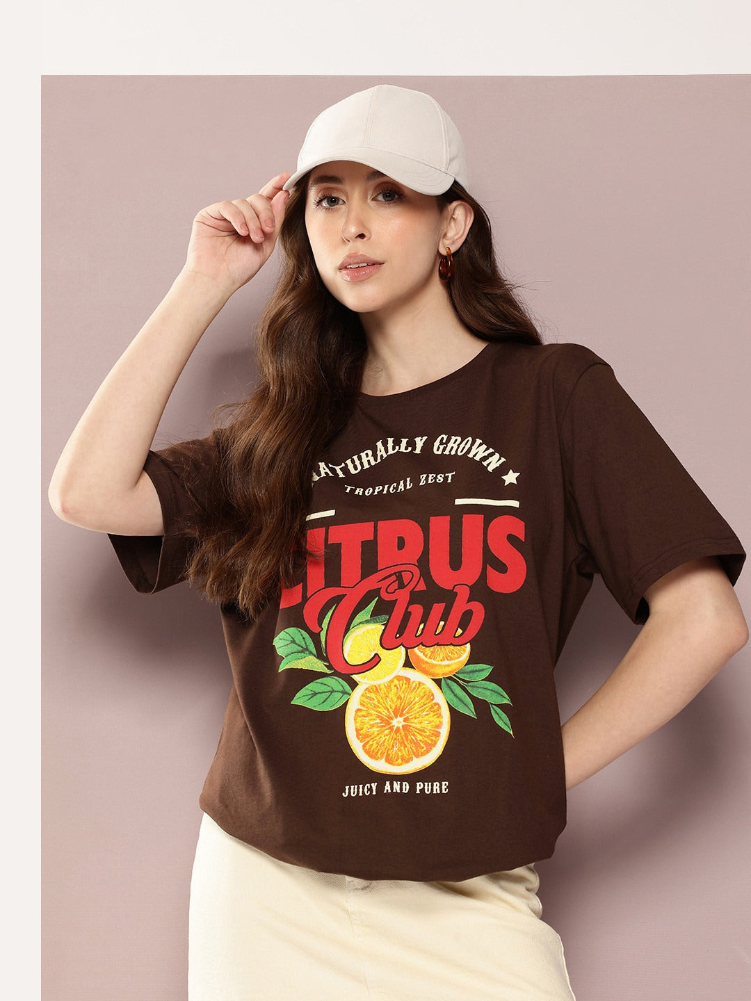 Women Oversized Typography Printed Pure Cotton T-Shirt – Trendy Casual Pakistan