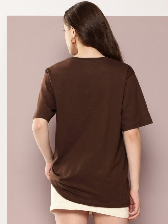 Women Oversized Typography Printed Pure Cotton T-Shirt – Trendy Casual Pakistan