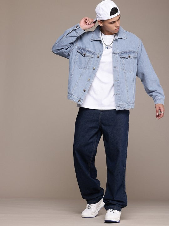 The Life Co. Oversized Pure Cotton Denim Trucker Jacket for Men – Breathable, Stylish Outerwear in Pakistan