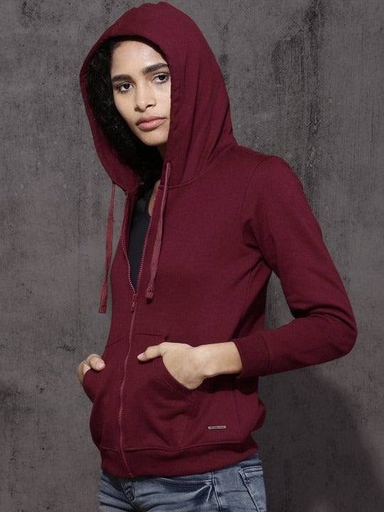 Women Hooded Zipper — Full-Zip Hooded Sweatshirt with Kangaroo Pockets | DENIMS Pakistan