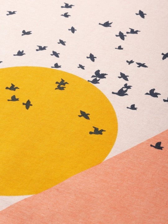 Women Cream-Coloured Printed Cotton Oversized T-Shirt – Stylish Casual Pakistan