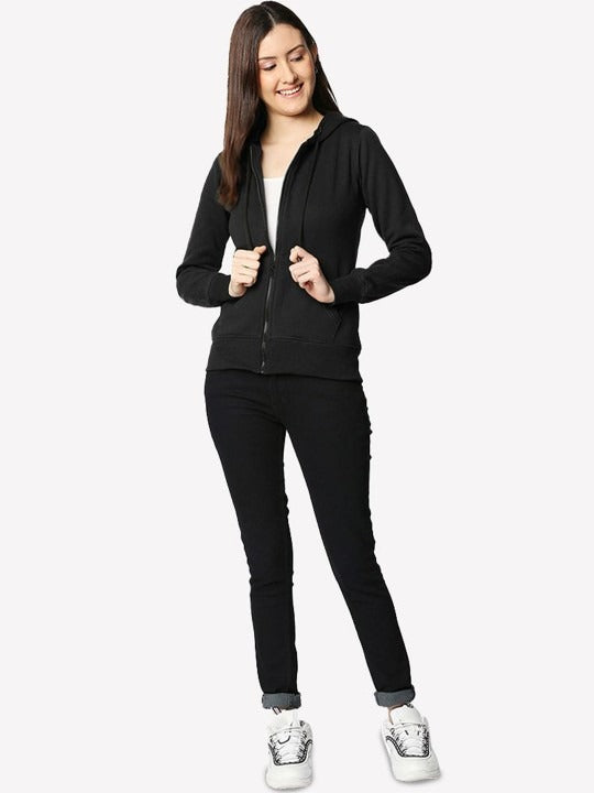 Women Hooded Zipper — Full-Zip Cotton Hoodie with Kangaroo Pockets | DENIMS Pakistan