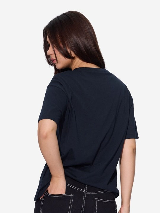 Women Solid Regular Sleeves Oversized T-Shirt – Casual Cotton Wear Pakistan