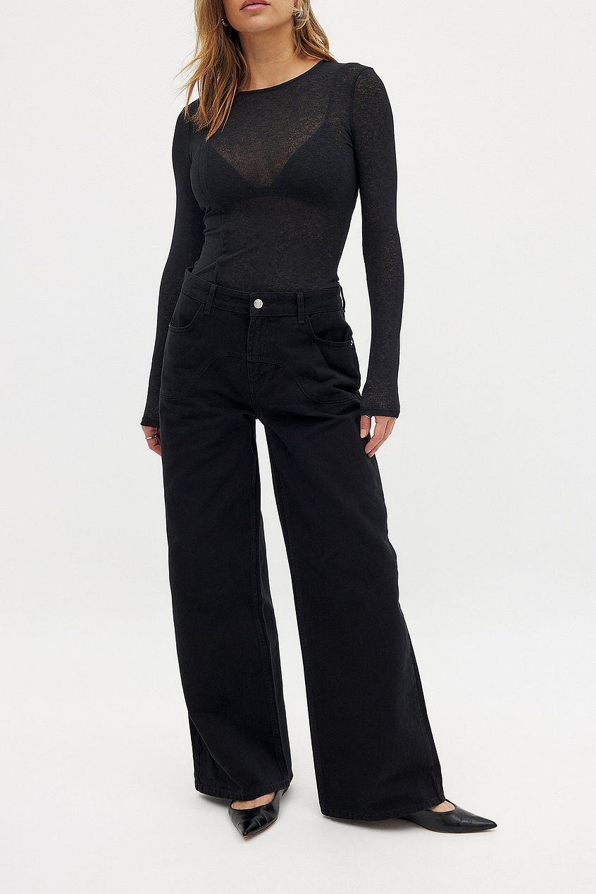 Women Wide Mid Waist Jeans – Mid-Rise Wide Leg Denim for Pakistani Women | DENIMS