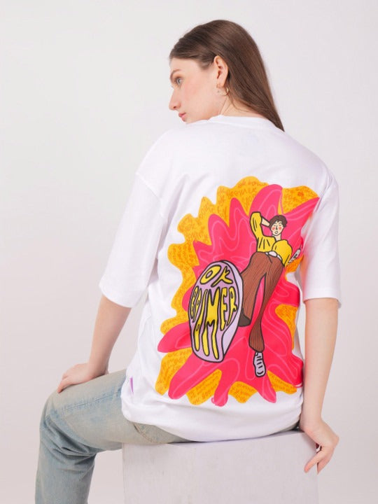 Unisex OK Boomer Printed T-shirt – Trendy Graphic Cotton Streetwear for Men & Women in Pakistan | DENIMS