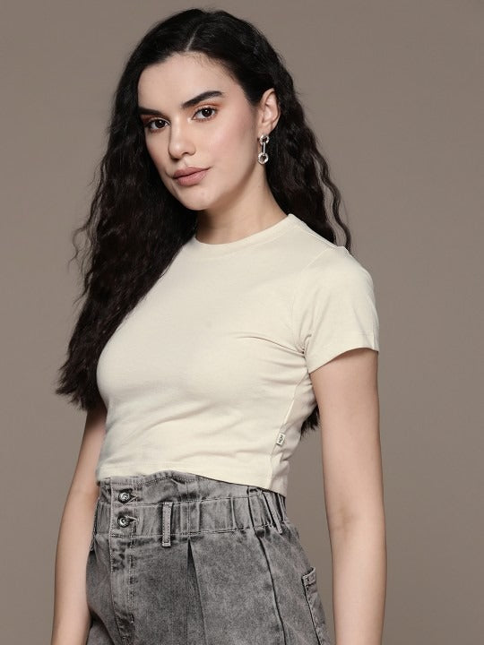 The Lifestyle Co. Round Neck Cropped T-Shirt for Women – Pure Cotton Casual Wear in Pakistan