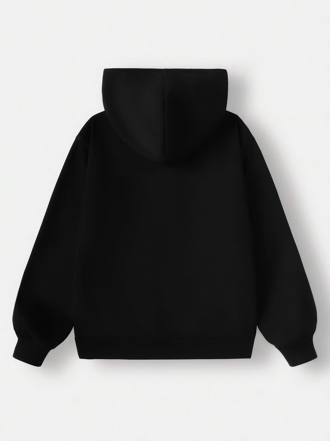 Women Printed Black Hooded Hoodie — Graphic Pullover with Kangaroo Pocket | DENIMS Pakistan