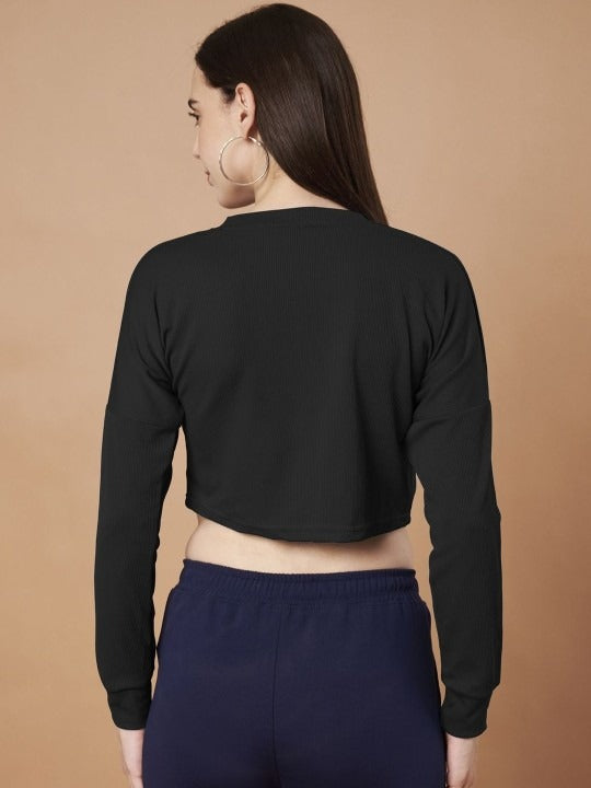 Women Long Sleeve Crop T-shirt – Trendy Casual Wear in Pakistan