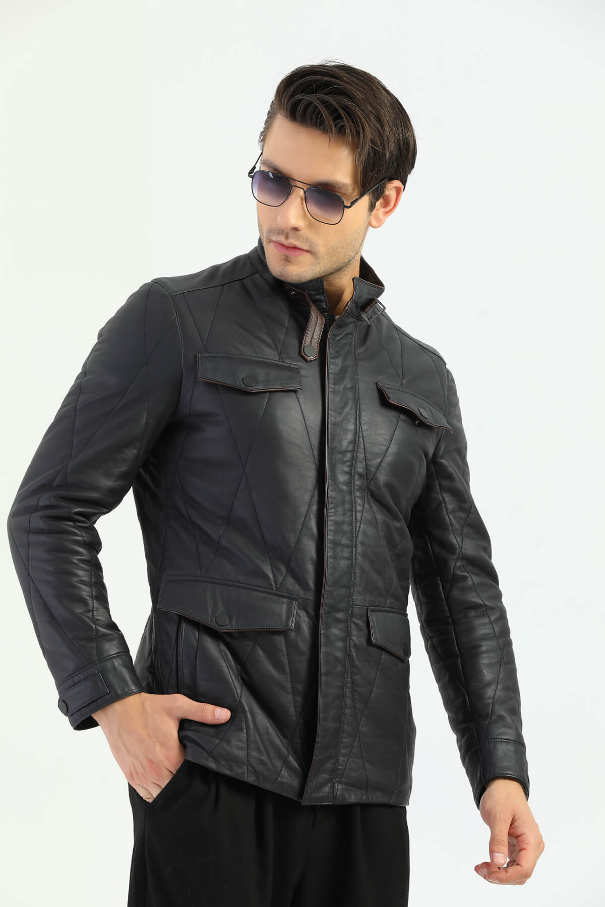Ace Peterhead Genuine Leather Jacket Men