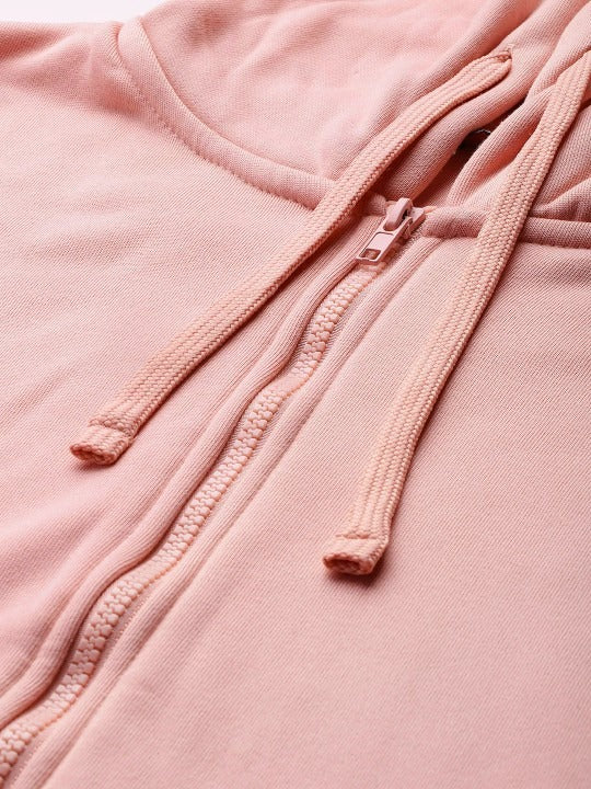 The Lifestyle Co. Plus Size Hooded Baby Pink Zipper | Plus Size Baby Pink Zip Hoodie Pakistan