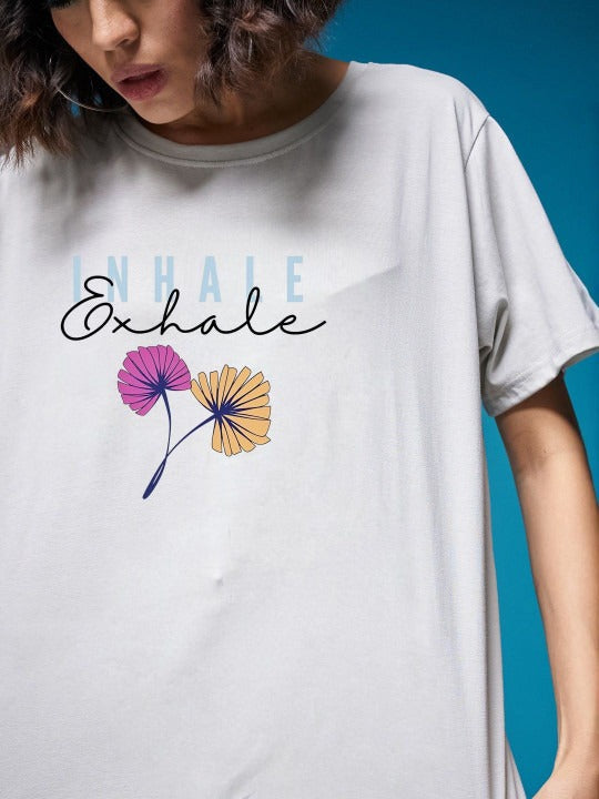 Women Printed Drop-Shoulder Cotton T-Shirt Pakistan