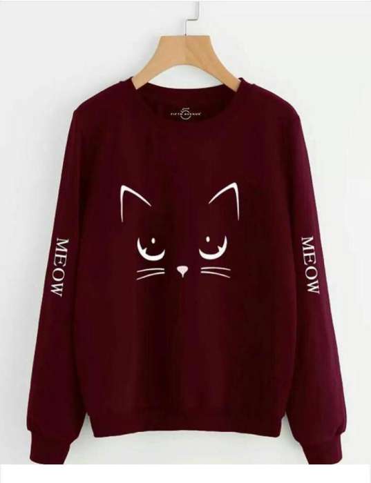 Women s Maroon Meow Sweatshirt