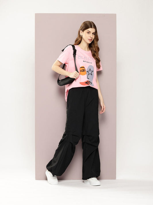 Women Graphic Printed Boxy T-Shirt Pakistan