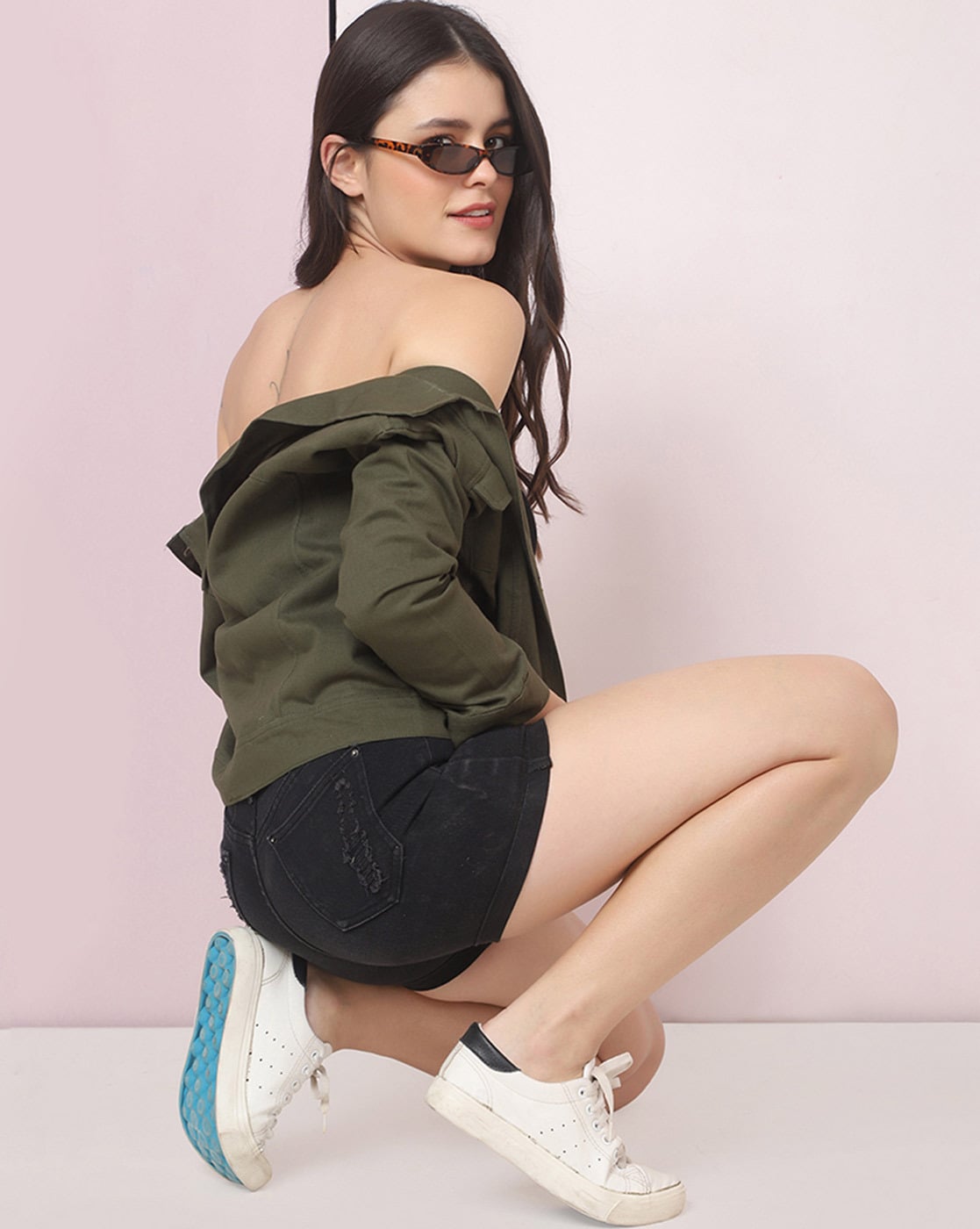 Women’s Olive Green Denim Jacket – Bold, Stylish, and Versatile