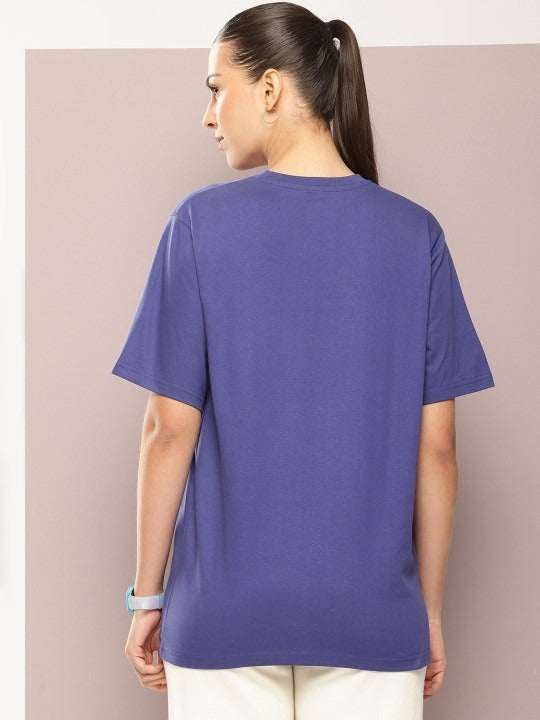 Women Typography Embroidered Pure Cotton T-Shirt