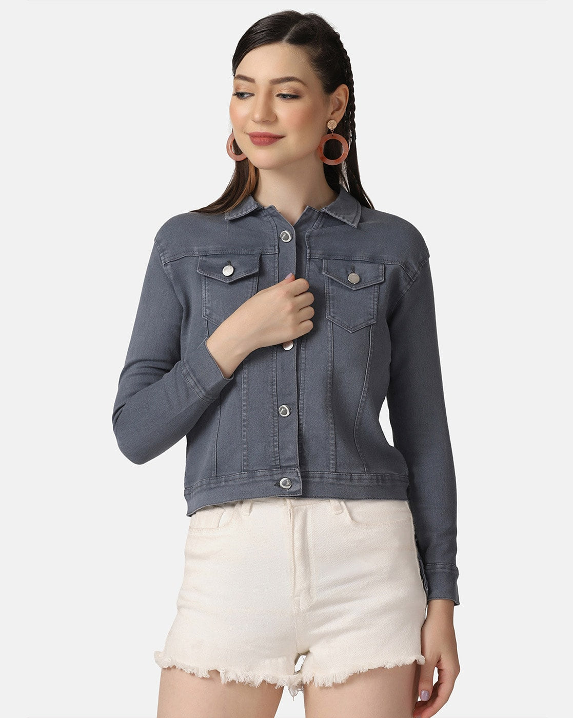 Women’s Grey Denim Jacket – Sleek, Versatile, and Timeless