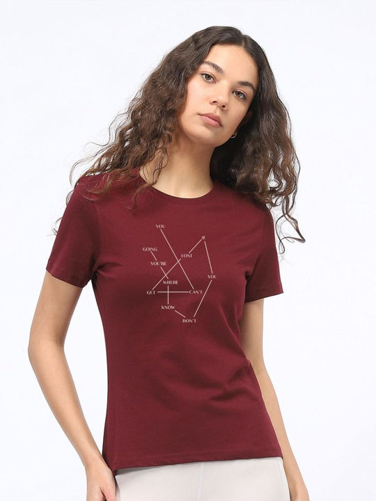 Women Typography Printed Short Sleeve Cotton T-Shirt Online Pakistan