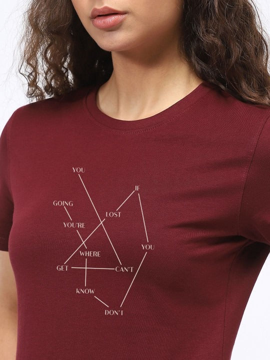 Women Typography Printed Short Sleeve Cotton T-Shirt Online Pakistan