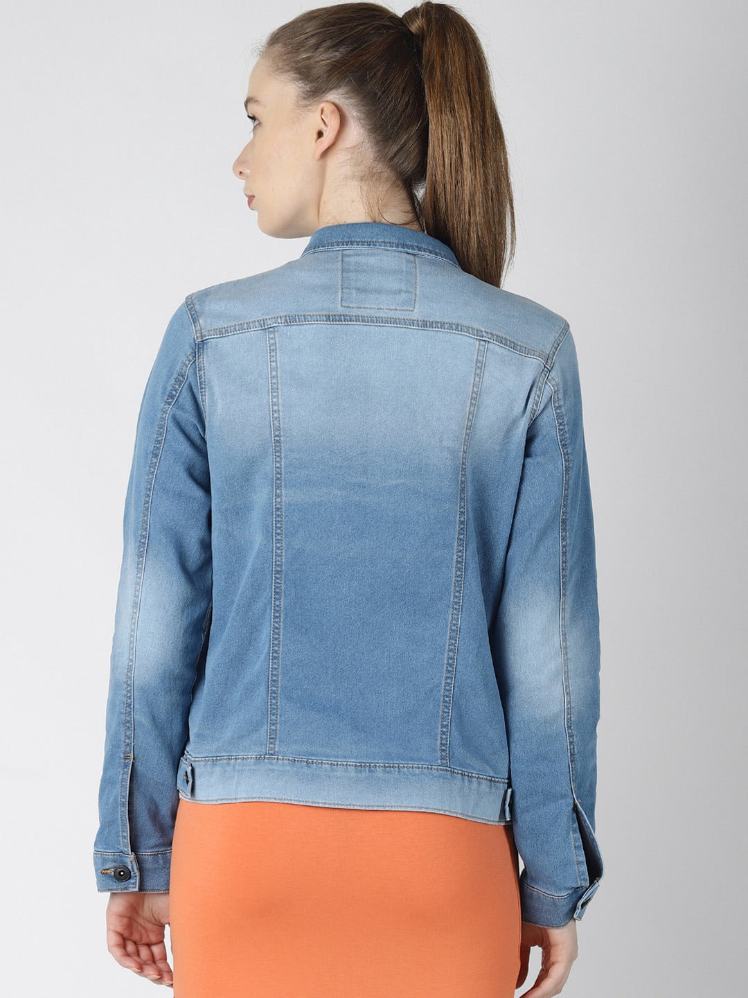 Women Blue Solid Jacket