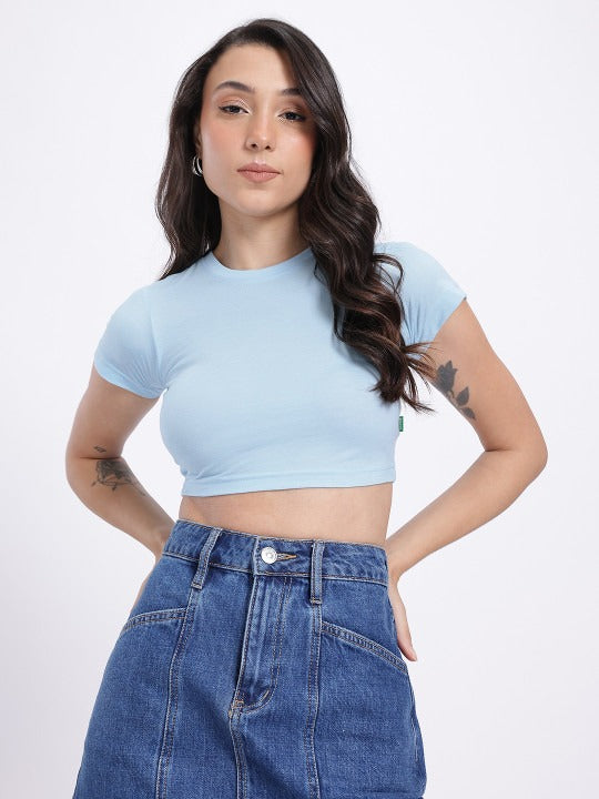Women Slim Fit Crop T-Shirt Online Pakistan