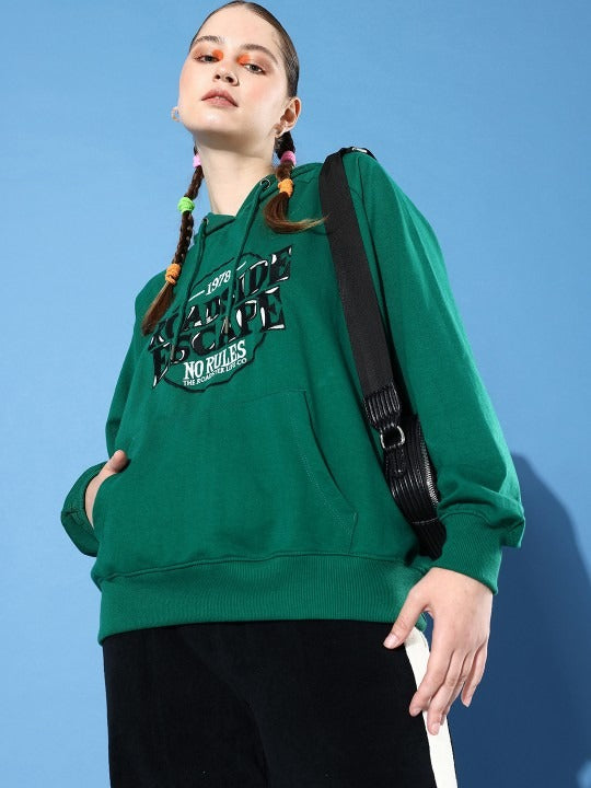 The Life Co. Embroidered Hooded Olive Green Hoodie for Women – Stylish Winter Wear in Pakistan | DENIMS