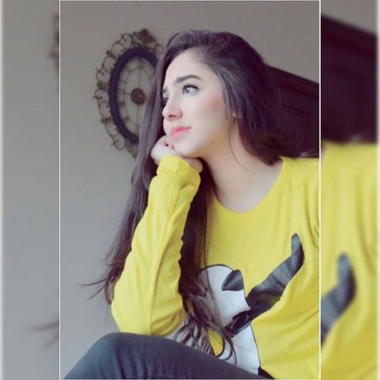 Yellow Panda Dab Cotton T-Shirt For Women