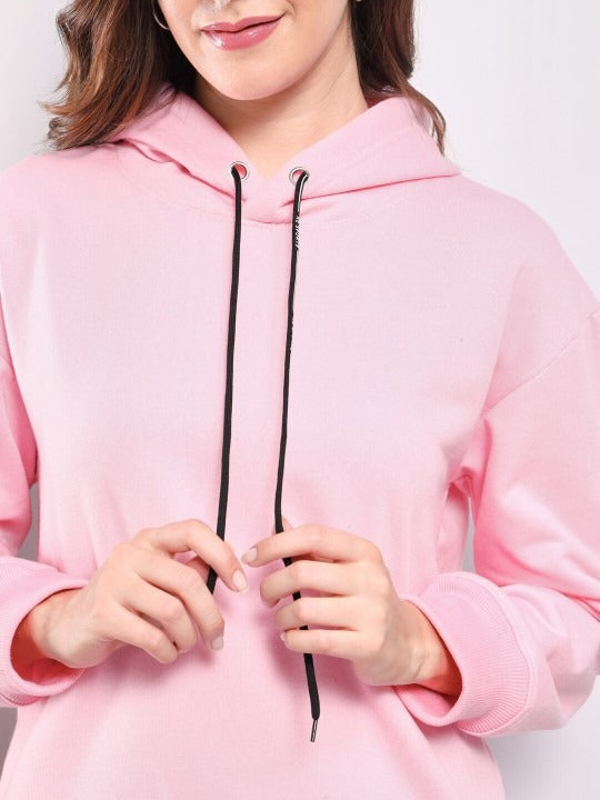 Long Sleeves Hooded Pullover Baby Pink Hoodie – Cozy & Stylish Women’s Hoodie for Pakistan
