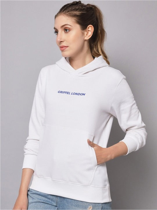 Women Hooded Fleece White Hoodie – Cozy Winter Wear in Pakistan | DENIMS