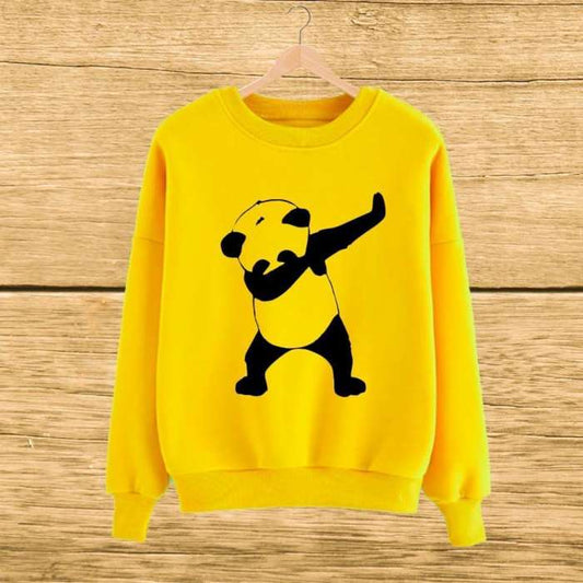 Yellow Dab Panda Print Sweat SHirt For womens