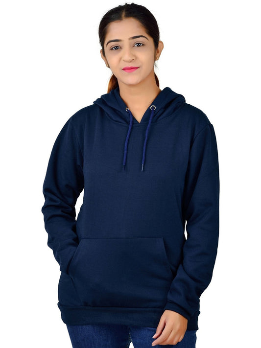 Women Printed Oversized Fit Longline Navy Blue Hoodie – Stylish & Comfortable Winter Wear in Pakistan | DENIMS