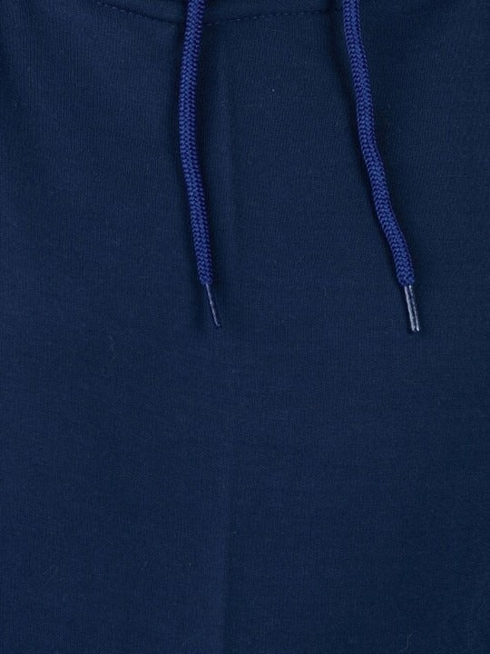 Women Printed Oversized Fit Longline Navy Blue Hoodie – Stylish & Comfortable Winter Wear in Pakistan | DENIMS