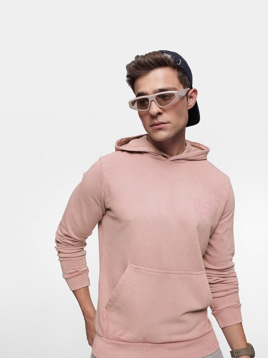 Men Solid Hooded Sweatshirt with Brand Logo – Stylish Cotton Pullover for Men in Pakistan | DENIMS