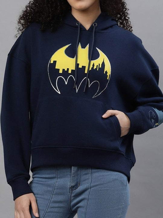 Batman Printed Cotton Hoodie – Drop Shoulder Sleeves Hooded Sweatshirt for Women & Men in Pakistan | DENIMS