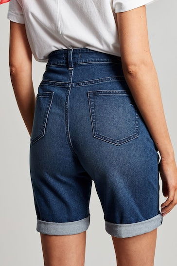 Blue Shirley Long Denim Shorts For Women - DENIMS