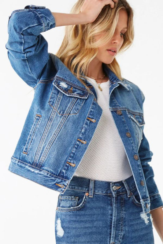 Distressed Women Jacket - DENIMS