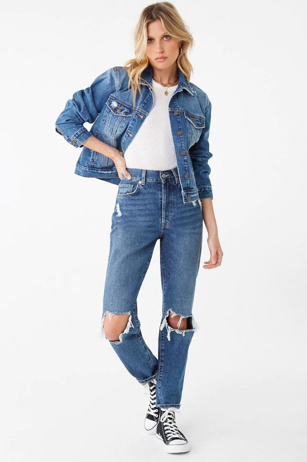 Distressed Women Jacket - DENIMS