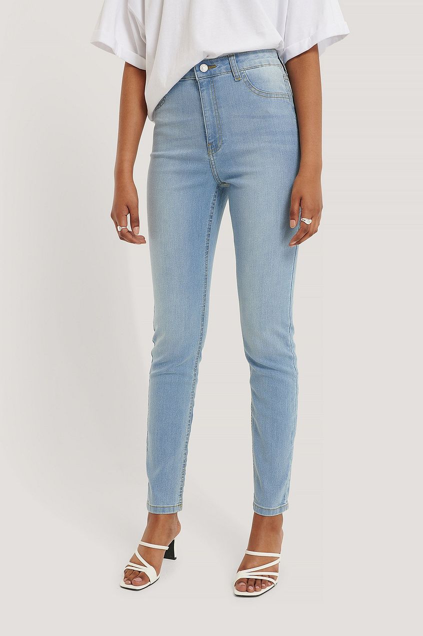 Fake Pocket Skinny Jeans - DENIMS