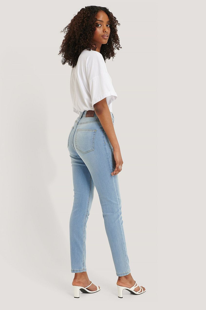 Fake Pocket Skinny Jeans - DENIMS