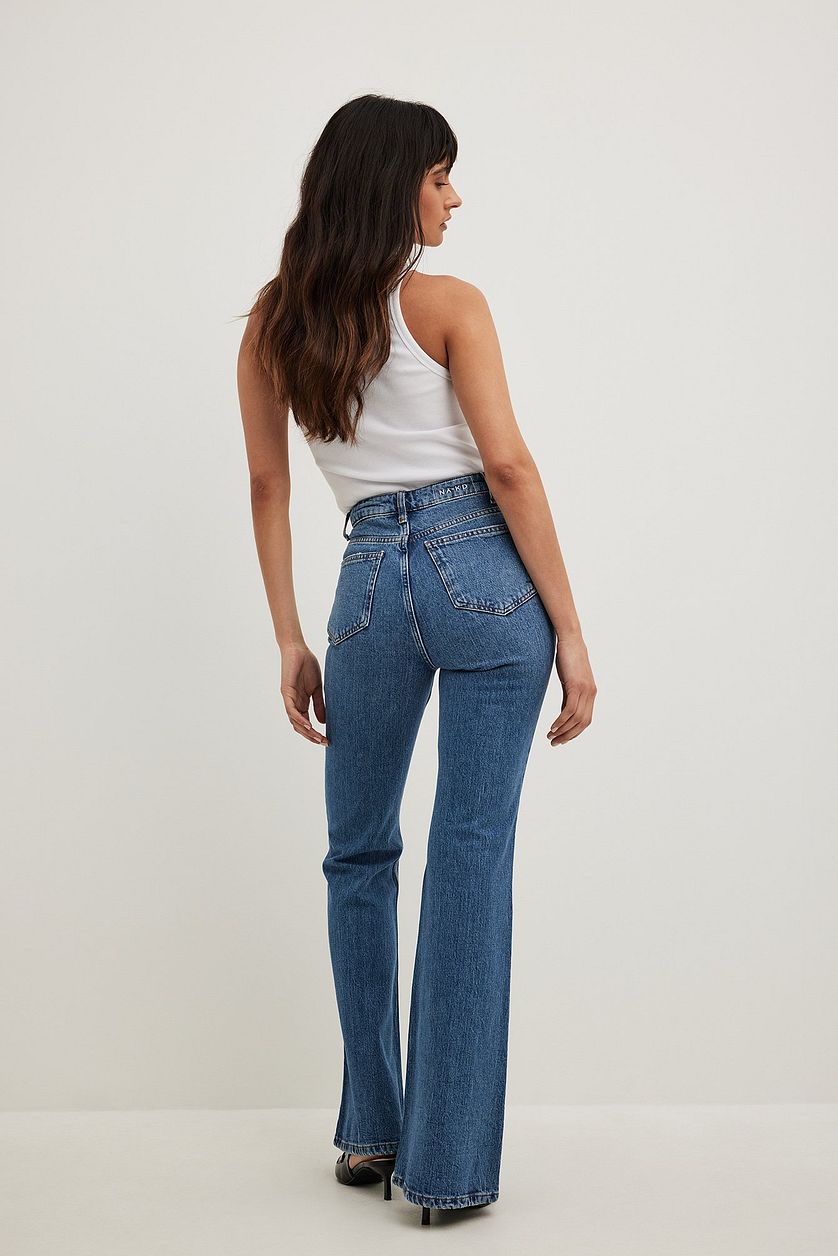 Flared High Waist Jeans - DENIMS